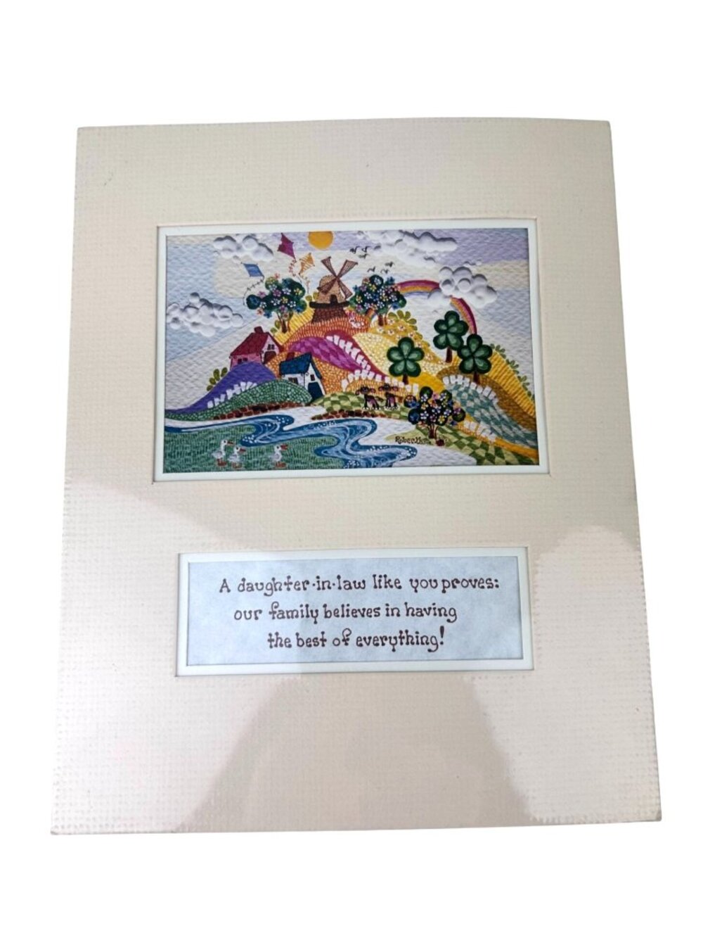 Vintage Roberta Colorful Landscape Daughter-in-Law Quote Art Print Gift Rainbow